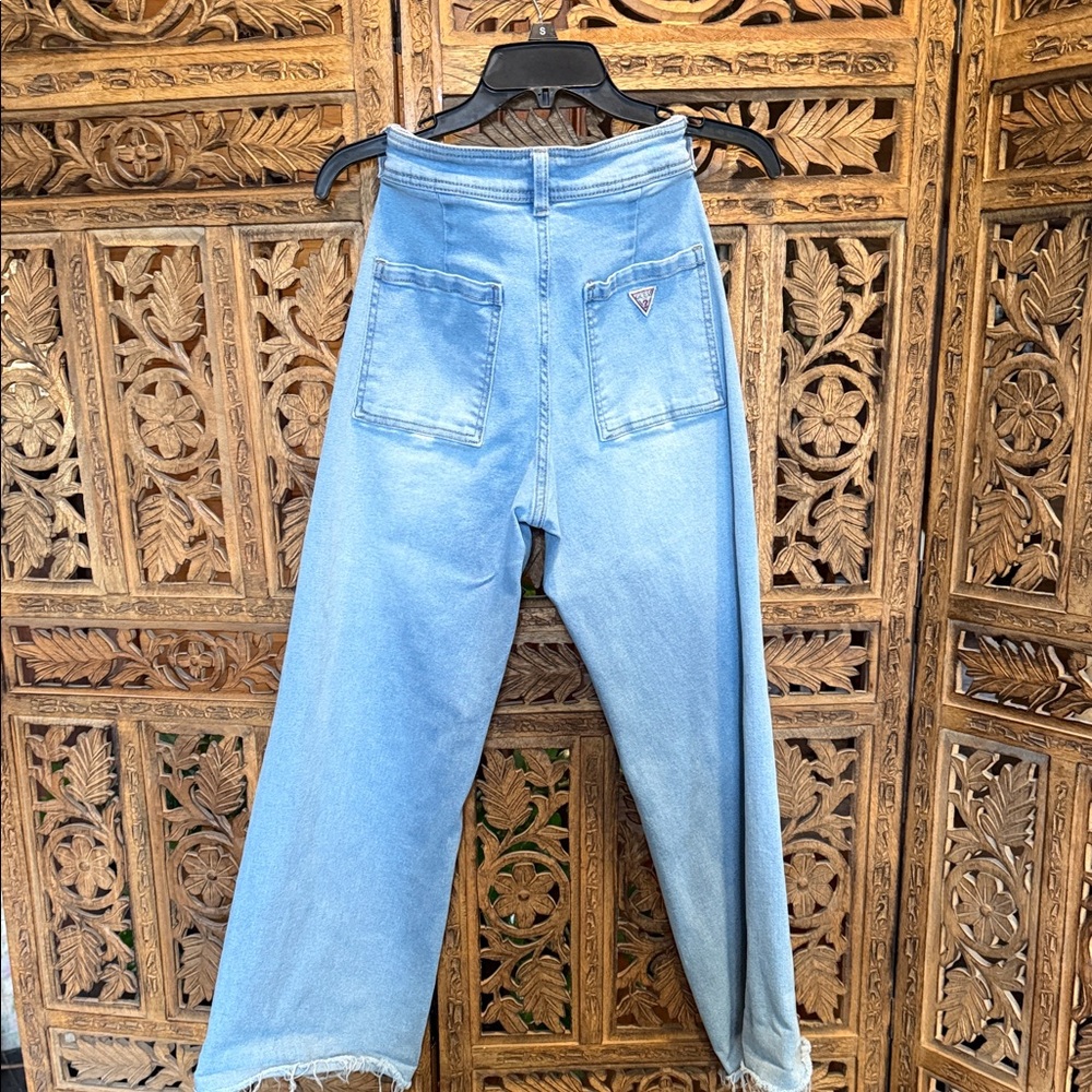 Guess High-Rise Wide-Leg Light Blue Jeans